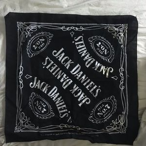 NEW Jack Daniels Bandana Old No. 7 Black 21" x 21" 25 Year Commemorative Scarf